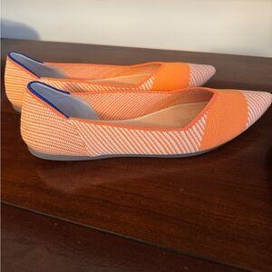 Rothy's Orange and White Striped Flats